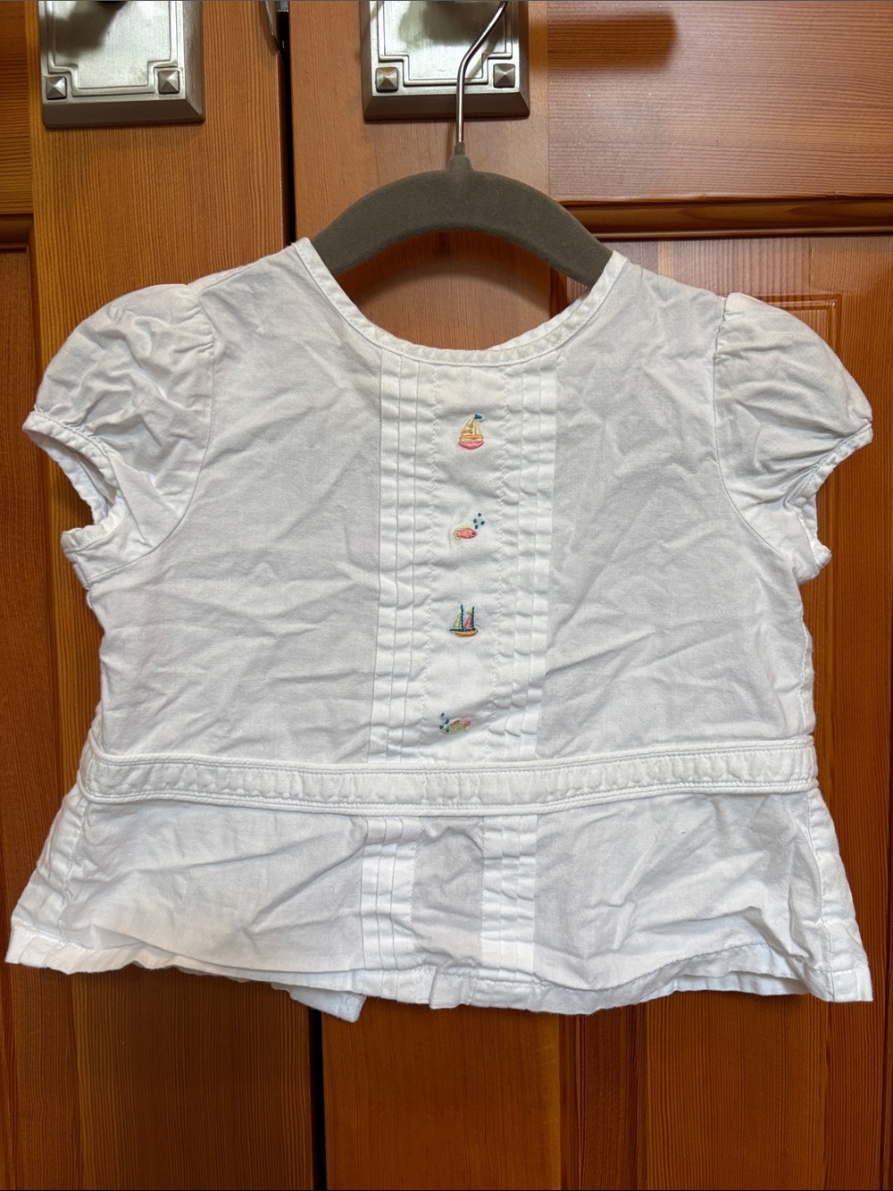 Janie and Jack White Short-Sleeve Embroidered Peplum Top 6-12 Months